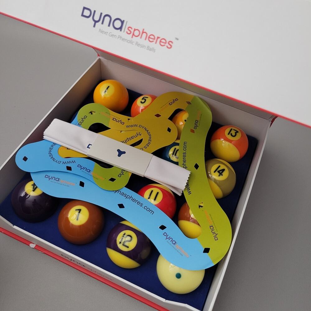 New Open Dynashere Gold Ball Set - 2 1/4" Pool Ball Set